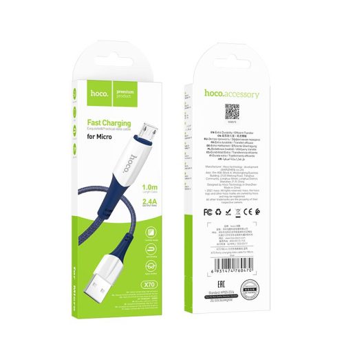 CABLU INCARCARE USB-A – Micro – 2.4A – 1M – Blue