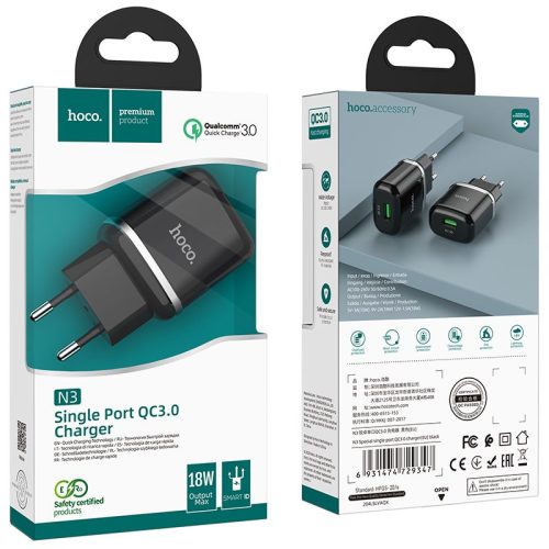 Incarcator HOCO QC3.0 18W – Negru