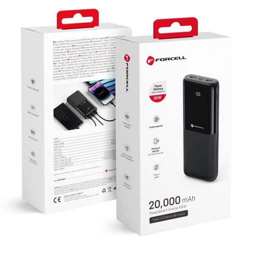 Baterie Externa Forcell Typ C 20W – P20K1 – Negru
