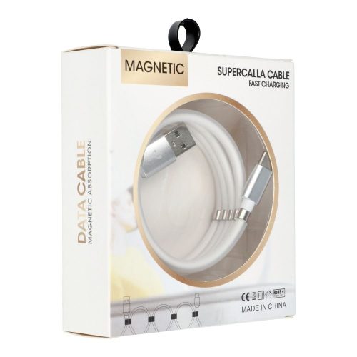 CABLU INCARCARE iPhone USB-C – Lightning 8 Pin – PD 18W – Magnetic 3A – C673 – Alb – 1M