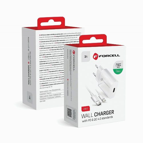 Incarcator + Cablu iPhone Forcell USB-C – Lightning 3A 20W