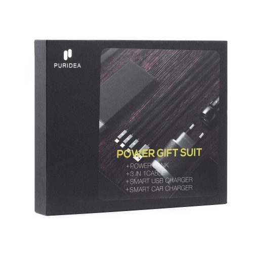 SET CADOU PURIDEA (BATERIE EXTERNA / CABLU 3in1 / INCARCATOR MASINA / INCARCATOR PRIZA)