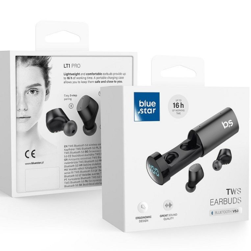 Casti Bluetooth – BlueStar TWS-LT1 PRO – 16 ore – Negru