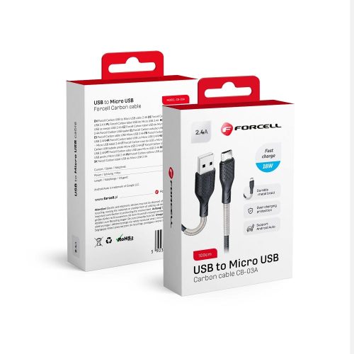 CABLU INCARCARE FORCELL – USB-A – Micro 2.4A CB-03A – N 1M