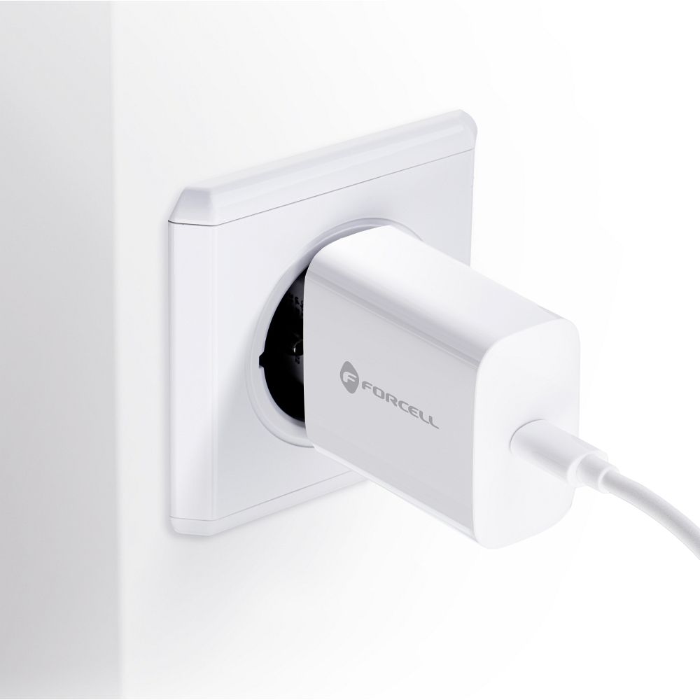 Incarcator + Cablu iPhone Forcell USB-C - Lightning 3A 20W - imagine 4