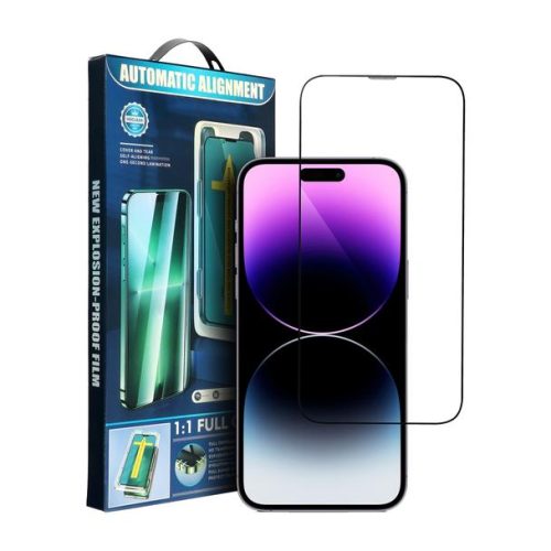 STICLA SECURIZAT 5D FULL GLUE – IPHONE 15 PRO MAX +Aplicator